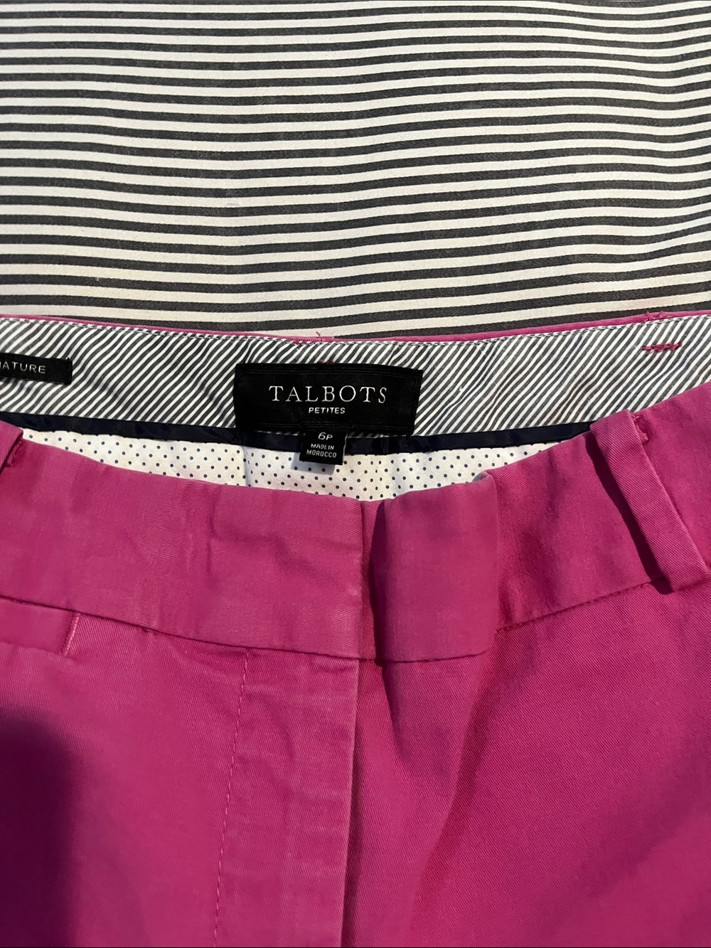 Talbots Petites Magenta Cropped Twill Pants 6P